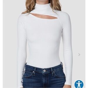 Hudson White Cut-Out Turtleneck Top XS